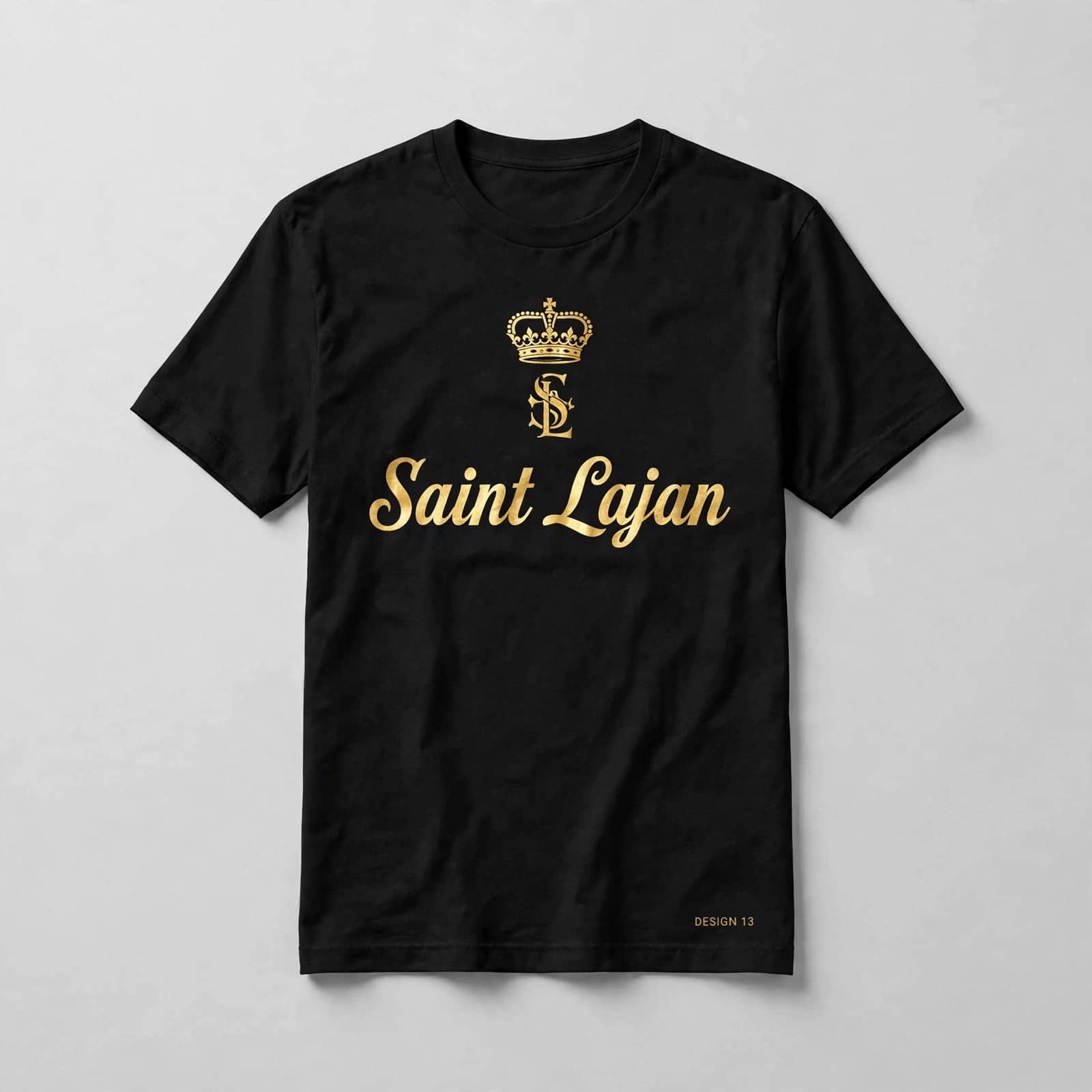 Crest Tee — Black Gold Foil