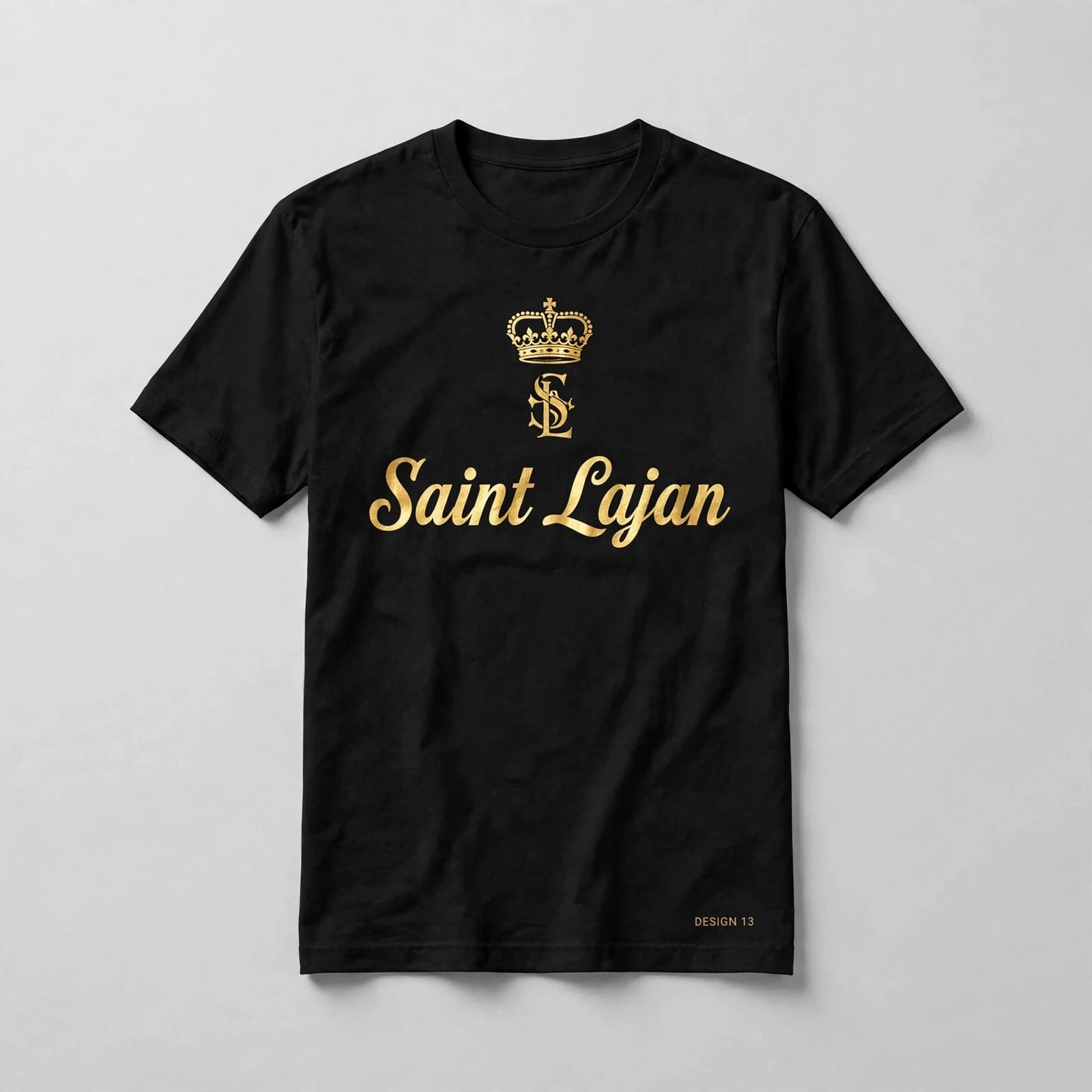 Crest Tee — Black Gold Foil